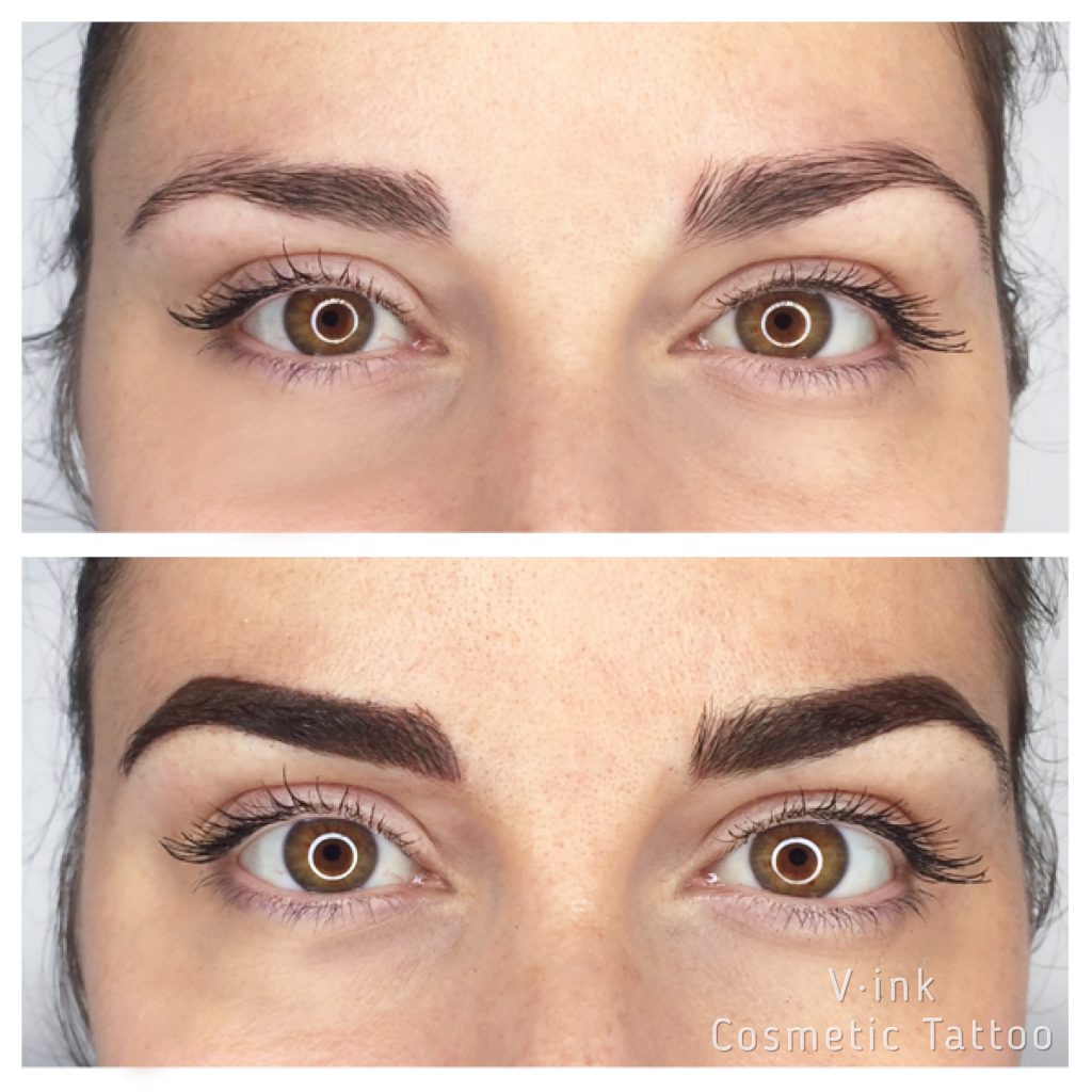 Before and after Eyebrow Tattoo, Combination Brow